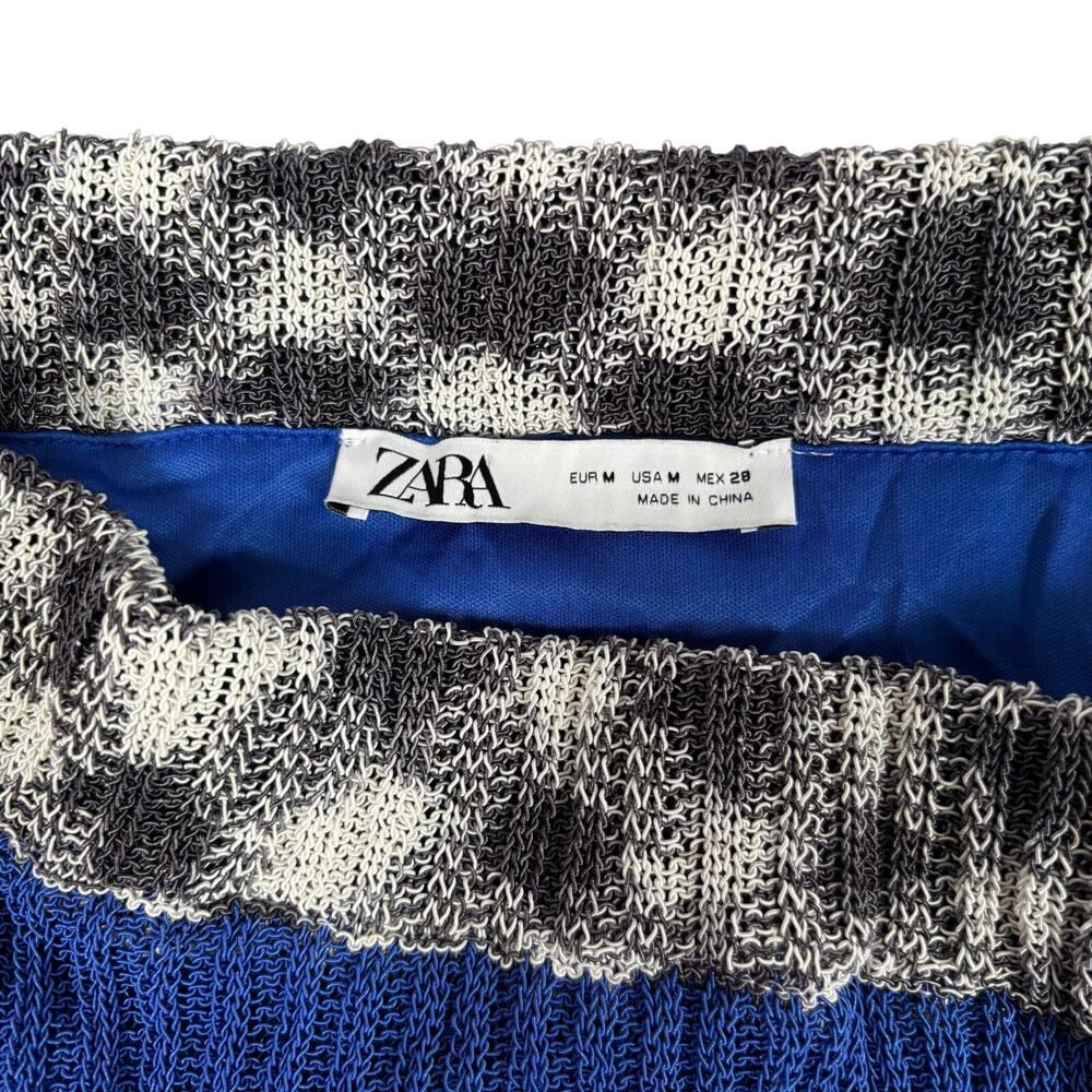 ZARA Multi-Color Crochet Knit Maxi Skirt Medium Boho Eclectic Summer Festival - Picture 6 of 8